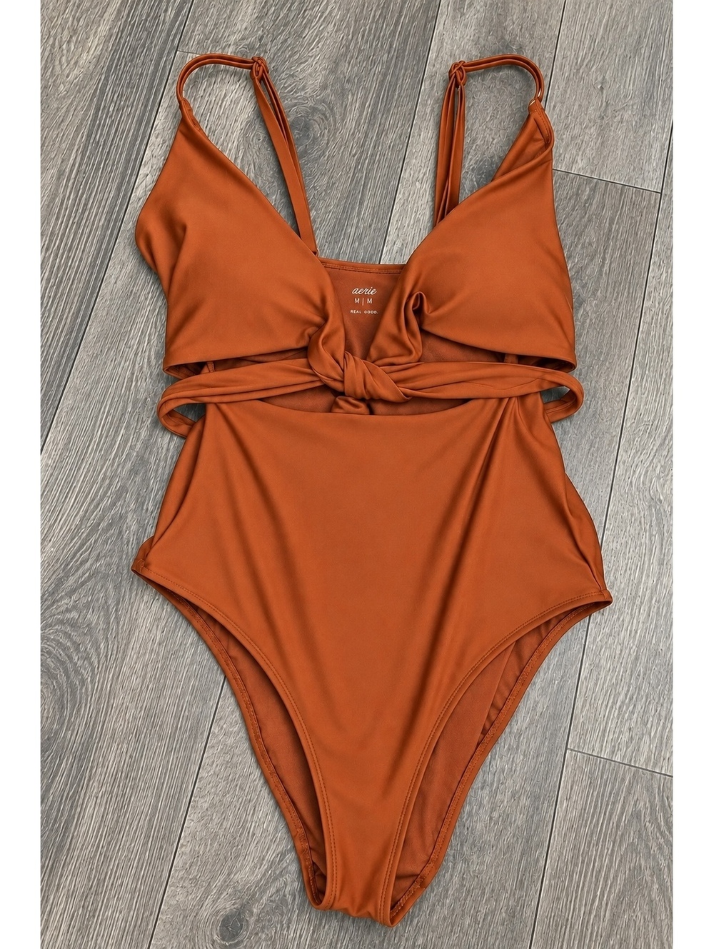 Aerie One Piece Swimsuit in Rust Orange, Size M